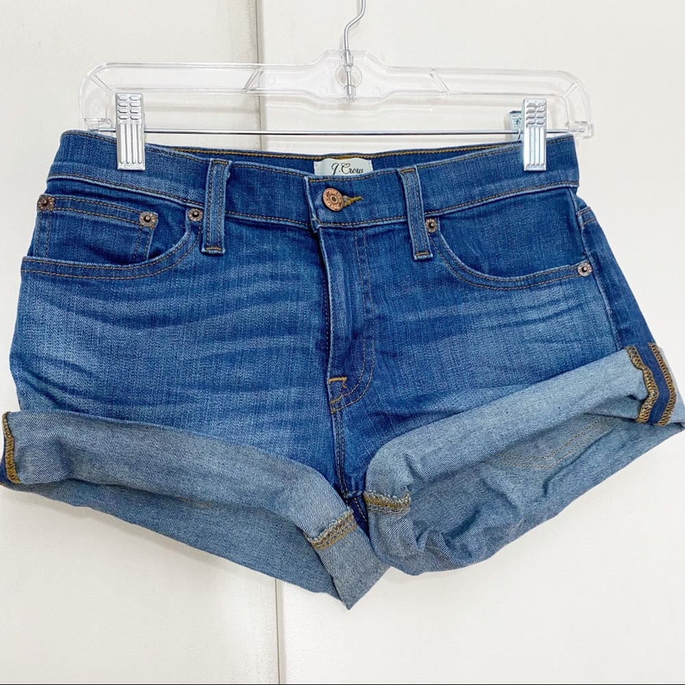 J. CREW folded hem 5 pocket low rise cotton blend 2018 size 25 jean shorts